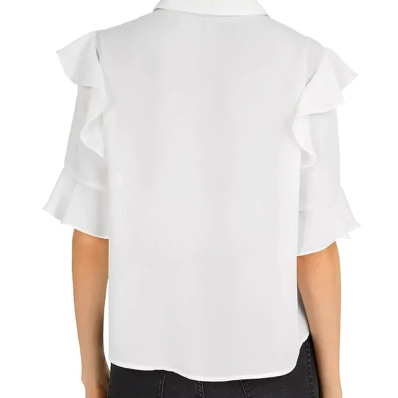 The Kooples White Ruffle Blouse - Picture 2 of 8